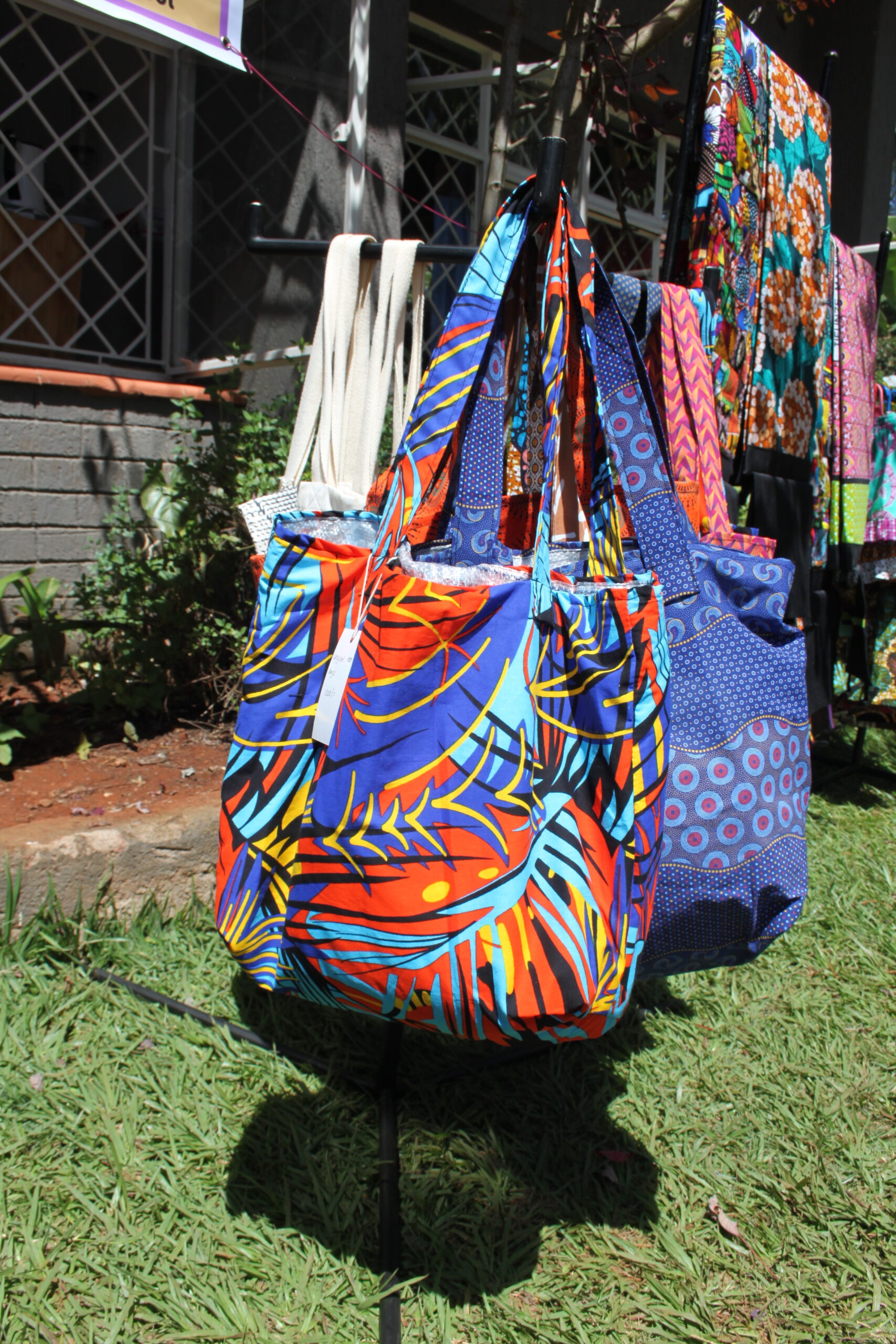 Woven kitenge fabric bags
